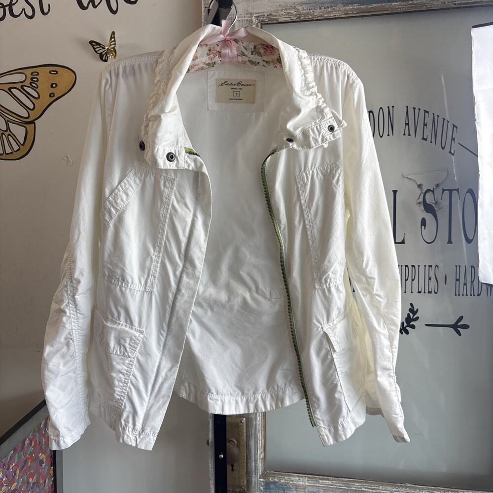 Eddie Bauer White Jacket Size Small Rainjacket